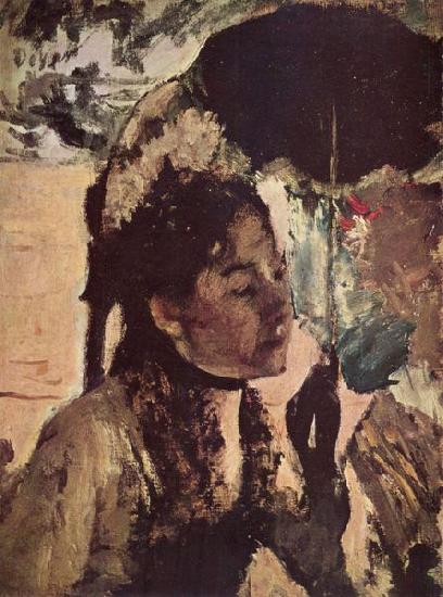 Edgar Degas In den Tuilerien: Frau mit Sonnenschirm China oil painting art